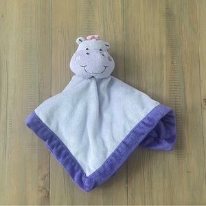 Twiddliwinks Baby Lovey Hippo Purple Soft Infant Security Blanket Zoo Safari Bow